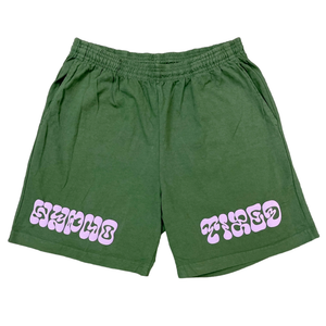 hypno funk puff forrest green shorts